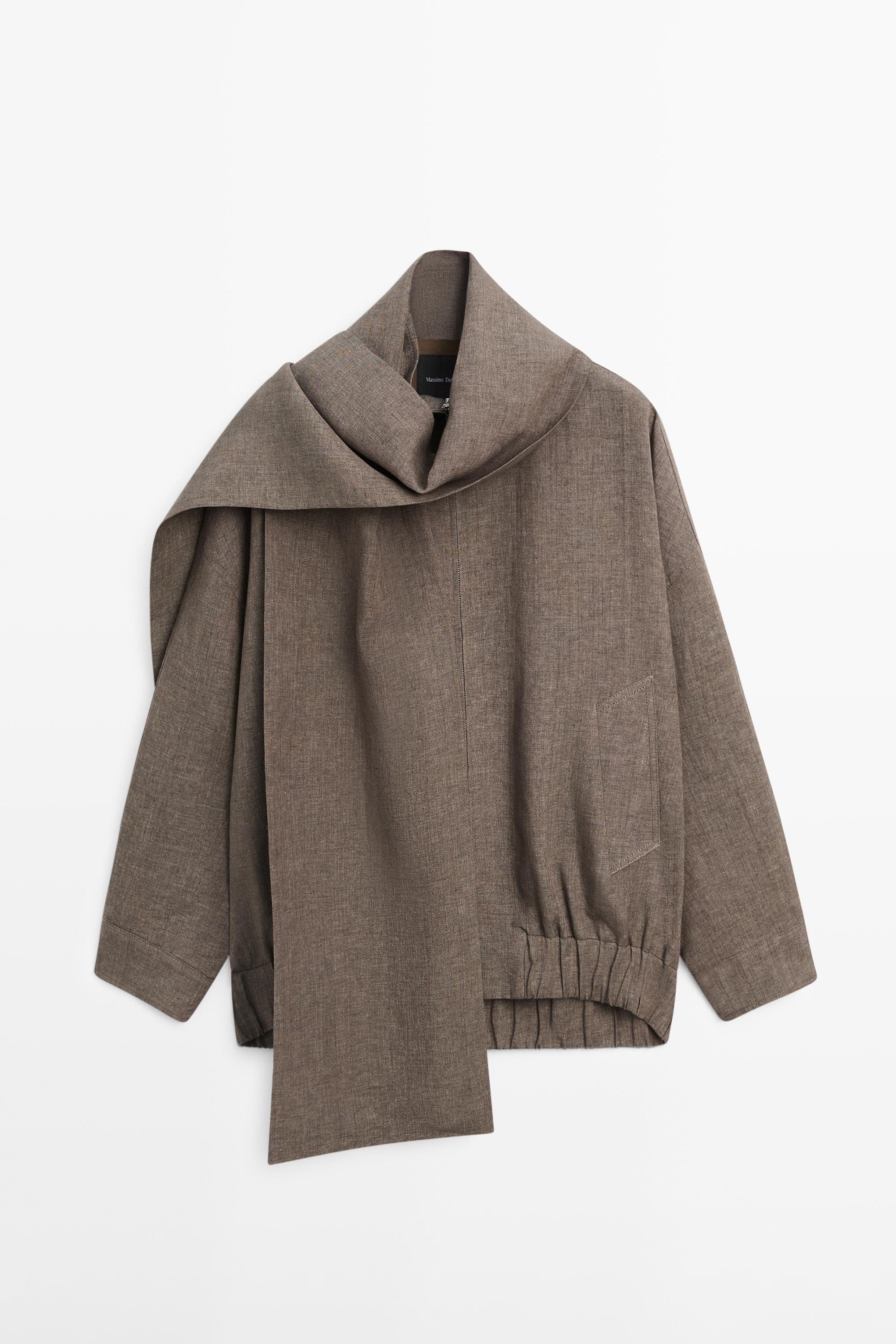 Veste bomber foulard mélange lin